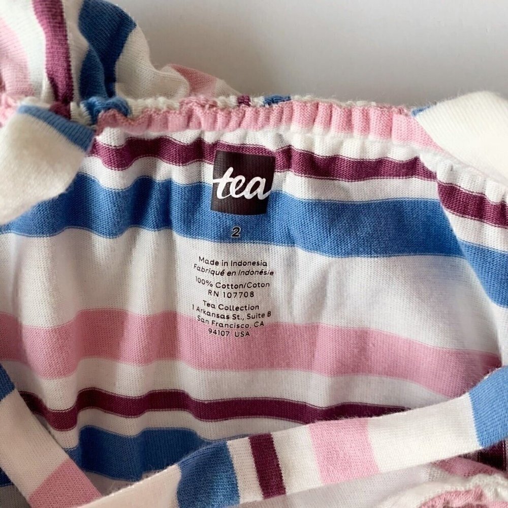 NWT Tea Collection Striped Ruffle Girl Dress 2T - Picture 6 of 6
